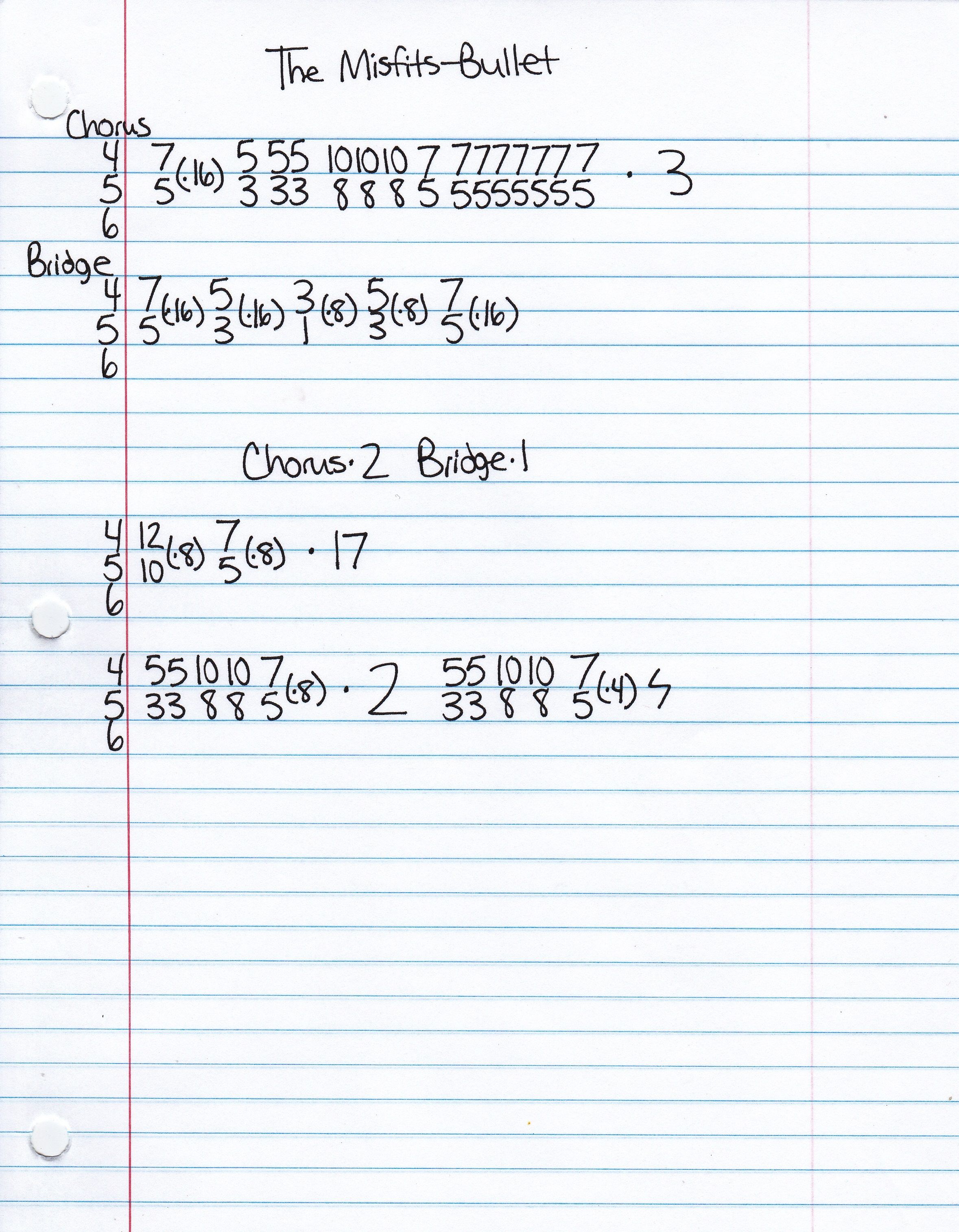 High quality guitar tab for Bullet by The Misfits off of the album Static Age. ***Complete and accurate guitar tab!***